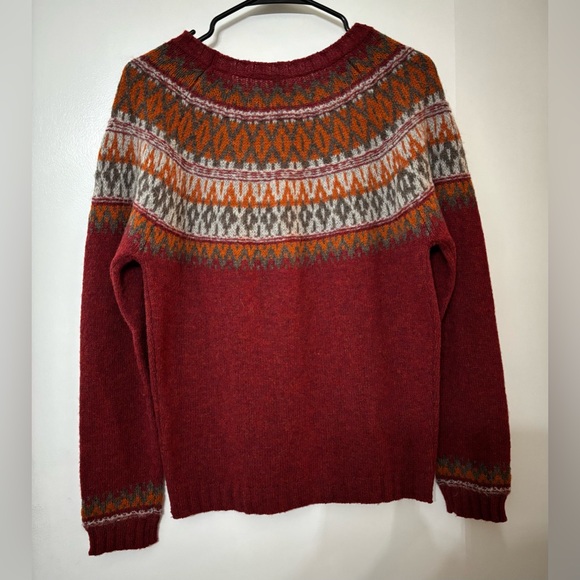 Stile Benetton Women Y2K Wool Fair Isle Multicolor Pullover Sweater Winter Warm - Picture 4 of 9